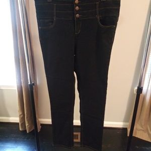 High waist straight leg jeans